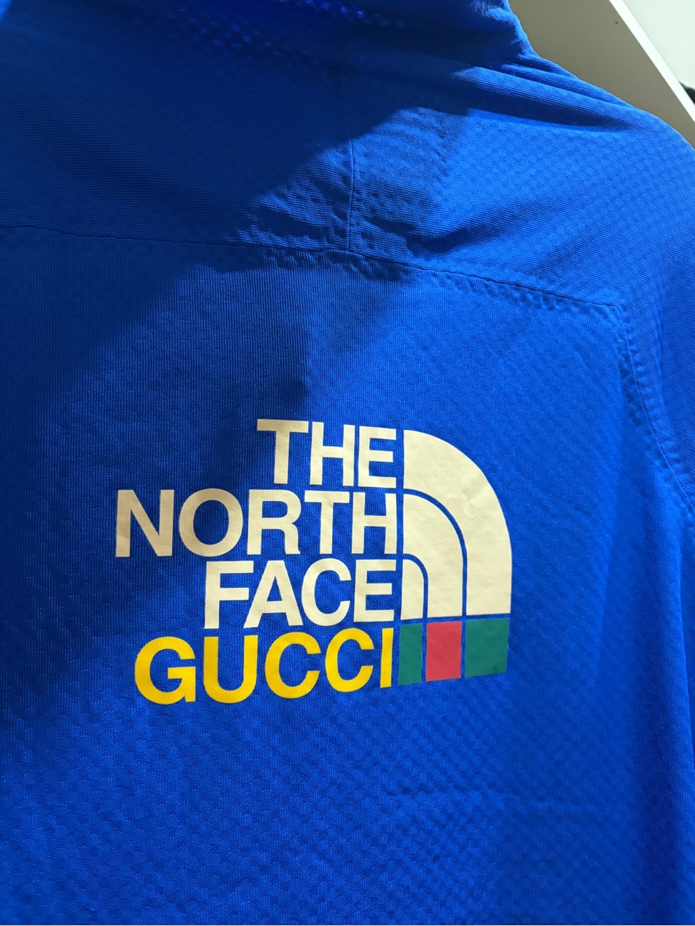 Gucci x The North Face Blue Logo Jacket with Multicolor Accents